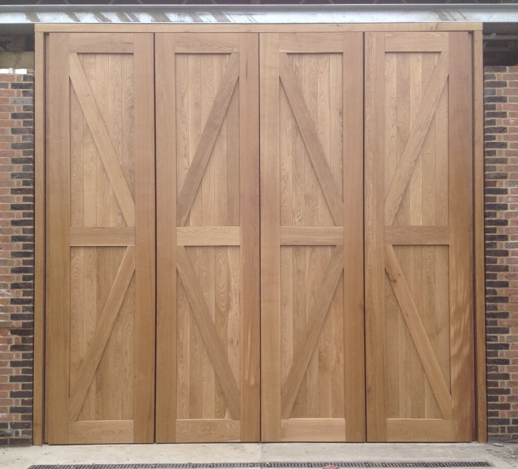 Bespoke braced oak garage doors